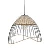 Pomax Suspensions | Trix - Lampe Suspendue - Metal / Rotin - Dia 48 X H 32 Cm - Naturel/Noir