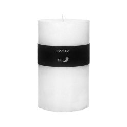 Pomax Bougies | Candle - Bougie - Cire De Paraffine - Dia 10 X H 15 Cm - Blanc