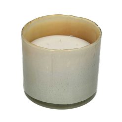 Pomax Bougies | Firenze - Bougie 9 Meches - Cire De Paraffine / Verre - Dia 23 X H 20 Cm - Beige