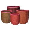 Pomax Bols & Paniers | Warna - Set/4 Paniers - Papier / Jonc De Mer - Dia 21/24/27/30 X H 21/24/27/30 Cm - Rouille