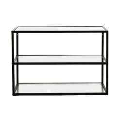 Pomax Etageres Murales | Eszential - Etagere - Metal / Verre - L 60 X W 30 X H 40 Cm - Noir