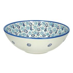 Pomax Saladiers / Plats A Servir | Santorini - Bol De Presentation - Faience - Dia 30 X H 11 Cm - Blanc