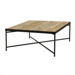 Pomax Concepts Modulaires | Matteo - Dessus De Table - Bois De Mangier / Metal - L 80 X W 80 X H 3 Cm - Naturel