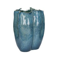 Pomax Vases | Cezanne - Vase - Gres - L 28 X W 27,5 X H 36,5 Cm - Bleu Crepuscule