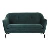 Pomax Canapes | Lusso - Canape 2 Places - Velours / Metal - L 149,5 X W 76 X H 86 Cm - Gris Vert