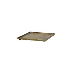 Pomax Bols & Paniers | Sinclair - Plat - Aluminium - L 20 X W 20 X H 1,5 Cm - Brass