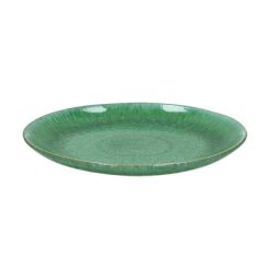 Pomax Vaisselle | Treille - Assiette Plate - Gres - Dia 27,5 X H 3 Cm - Vert