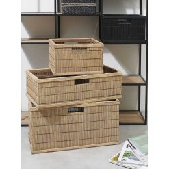 Pomax Concepts Modulaires | Shadow - Panier - Bambou / Bois - L 56 X W 29,5 X H 17 Cm - Naturel