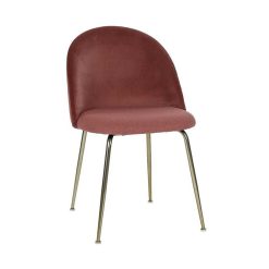 Pomax Chaises | Norah - Chaise - Tissu / Metal - L 47 X W 54 X H 77 Cm - Poudre Rose