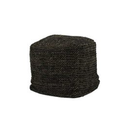 Pomax Coussins De Sol | Yutta - Pouf - Coton - L 40 X W 40 X H 46 Cm - Noir