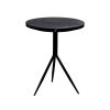 Pomax Tables Basses | Dana - Table D'Appoint - Marbre / Metal - Dia 40 X H 47 Cm - Noir