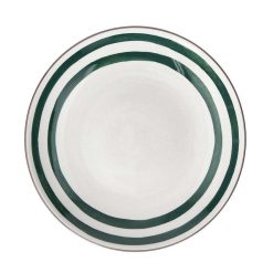 Pomax Vaisselle | Mykonos - Assiette Plate - Porcelaine - Dia 27 X H 2,5 Cm - Vert