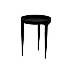 Pomax Tables Basses | Trip - Table Basse - Aluminium - Dia 40 X H 50 Cm - Noir