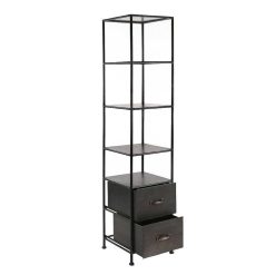 Pomax Etageres | Typographic - Etagere - Metal - L 41 X W 43 X H 180,5 Cm - Noir