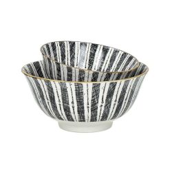 Pomax Vaisselle | Alto - Bol A Soupe - Porcelaine - Dia 15,5 X H 7 Cm - Noir/Blanc