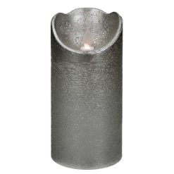 Pomax Bougies Led | Led Candle - Bougie Led A/Minuteur - Synthetique - Dia 9 X H 18 Cm - Argent