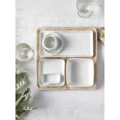 Pomax Vaisselle | Porcelino Square - Assiette A Pain - Porcelaine - Dia 9,5 X H 1,6 Cm - Blanc