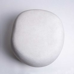 Pomax Poufs | Pebble - Tabouret D'Exterieur - Fibre D'Argile - L 48 X W 46 X H 35,5 Cm - Blanc