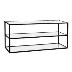 Pomax Etageres Murales | Eszential - Etagere - Metal / Verre - L 120 X W 30 X H 60 Cm - Noir