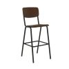 Pomax Chaises De Bar | Old School - Chaise De Bar - Contre-Plaque / Metal - L 46 X W 57 X H 110 Cm - Brun