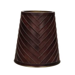 Pomax Lampadaires | Cinette - Lampadaire - Metal / Cuir - Dia 25 X H 155 Cm - Chocolat