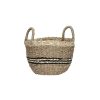 Pomax Bols & Paniers | Grace - Set/3 Paniers - Jonc De Mer / Feuille De Palmier - Dia 27/30/33 X H 26/29/32 Cm - Mix De Couleurs