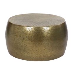 Pomax Tables Basses | Esther - Table Basse - Aluminium - Dia 70 X H 36 Cm - Brass