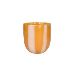 Pomax Photophores / T-Lights | Cannes - Vase/Photophore - Verre - Dia 13 X H 14,5 Cm - Jaune