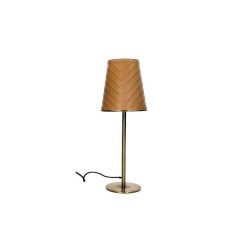 Pomax Lampes De Table | Cinette - Lampe De Table - Metal / Cuir - Dia 19 X H 51 Cm - Latte