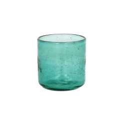 Pomax Verres | Vico - Gobelet - Verre - Dia 8 X H 8,2 Cm - Aqua Fonce